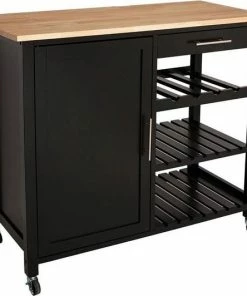 Aanbiedingen ???? Merkloos Eazy Living Keukentrolley Armel Zwart ????