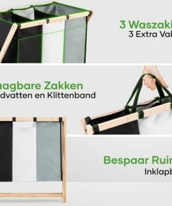 Beste recensies van ???? Happy Goods® Happy Goods - Wasmand 3 Vakken - BAMBOE – Waszak – Wassorteerder Voor Wasgoed – Incl. Schroevendraaier – Zwart / Wit / Grijs Waszak - 105L - Wasbox - Organizer - Kleding - Waszakken Voor Wasgoed - Laundry Basket ???? -Yoshiko Shop 550x534 4