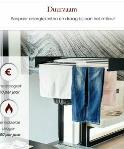 Aanbiedingen ???? Homestic© Inklapbaar Droogrek - 6m Drooglengte - Universeel Wasrek Voor In De Badkamer/Tuin/Slaapkamer/Balkon - Aluminium - Antraciet ✔️ -Yoshiko Shop 550x535 1