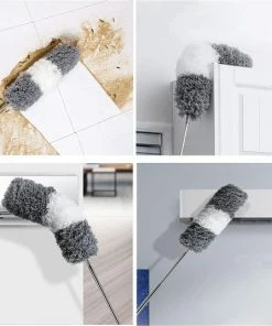 Groothandel ⭐ Vannons - Plumeau - Ragebol - Plumeau Uitschuifbaar Tot 245 Cm - Met Telescoopsteel - Wasbaar Microvezel - Grijs Wit ???? -Yoshiko Shop 550x536 1