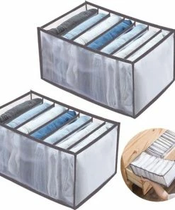 Beste deal ???? Merkloos Kleding Broeken Organizer Set Van 2 - ???? Jeans Lade Organizer Opbergbox Kast Kledingkast- Broekhanger Ruimtebesparende Kledinghangers ????