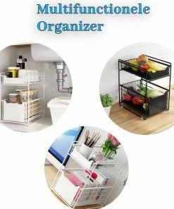 Uitgang ✨ AlShiha® Organizer - Large(zwart) - Ladekast - Kast Organizer - Gootsteenkast Organizer - Aanrecht Organiser - Opbergrek - Keukenkast Organizer - Keuken Organizer - Gootsteen Organizer - Ladesysteem - Ladeblok - Keukenrek ❤️ -Yoshiko Shop 550x546 14