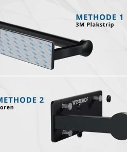 Uitgang ❤️ Westerhof Premium Keukenrolhouder Zwart Hangend En Zelfklevend - Rollenhouder - 3M Plakstrip En Schroevenset ???? -Yoshiko Shop 550x548 12