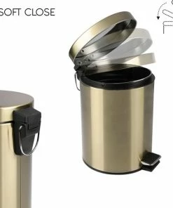 Goedkoop ⭐ Differnz Pedaalemmer Mat Goud – Prullenbak Badkamer – Afvalbakje – 5 Liter ???? -Yoshiko Shop 550x549 29
