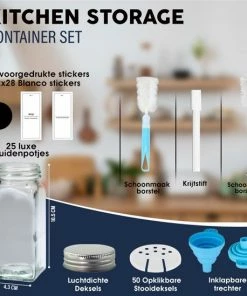 Begroting ❤️ KitchenConvenience - 25 Glazen Kruidenpotjes Met Strooideksel - Kruidenstrooier - Glazen Potjes Met Deksel - Complete Set Met Stickers En Trechter En Borsteltje - Vierkante Glazen Strooier - Inclusief GRATIS PDF Boekje Met Kruiden ✔️ 14 Begroting ❤️ KitchenConvenience - 25 Glazen Kruidenpotjes Met Strooideksel - Kruidenstrooier - Glazen Potjes Met Deksel - Complete Set Met Stickers En Trechter En Borsteltje - Vierkante Glazen Strooier - Inclusief GRATIS PDF Boekje Met Kruiden ✔️ -Yoshiko Shop 550x549 59