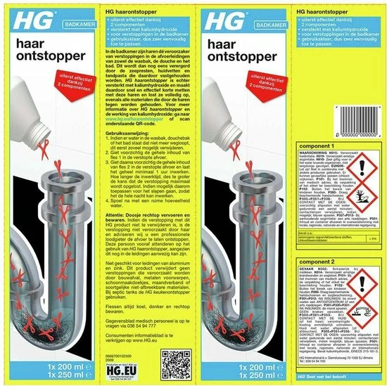 Uitgang ✨ HG Haarontstopper - 450ml - De NR1 Ontstopper - Lost Haren Op - Geschikt Voor Wasbak, Doucheputje Of Bad ???? 4 Uitgang ✨ HG Haarontstopper - 450ml - De NR1 Ontstopper - Lost Haren Op - Geschikt Voor Wasbak, Doucheputje Of Bad ???? - Afbeelding 2