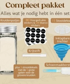Beste recensies van ❤️ Comforder 12 Glazen Kruidenpotjes Met Strooideksel - Vierkante Kruidenstrooier - Complete Set Met Stickers, Trechter, Stift En Borstel ✔️ -Yoshiko Shop 550x550 1027