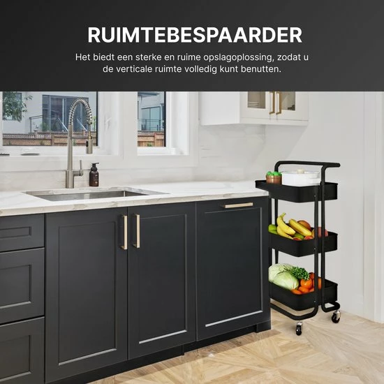 Beste recensies van ???? O'DADDY® Keukentrolley Op Wieltjes - Serveerwagen - Keukentrolley Zwart - Verrijdbaar En Vast - 3 Lagen - 86 X 43 X 36 Cm ???? 5 Beste recensies van ???? O'DADDY® Keukentrolley Op Wieltjes - Serveerwagen - Keukentrolley Zwart - Verrijdbaar En Vast - 3 Lagen - 86 X 43 X 36 Cm ???? - Afbeelding 3