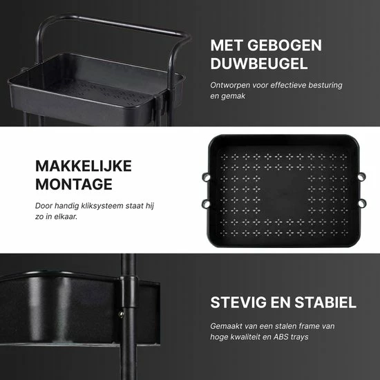 Beste recensies van ???? O'DADDY® Keukentrolley Op Wieltjes - Serveerwagen - Keukentrolley Zwart - Verrijdbaar En Vast - 3 Lagen - 86 X 43 X 36 Cm ???? 9 Beste recensies van ???? O'DADDY® Keukentrolley Op Wieltjes - Serveerwagen - Keukentrolley Zwart - Verrijdbaar En Vast - 3 Lagen - 86 X 43 X 36 Cm ???? - Afbeelding 7