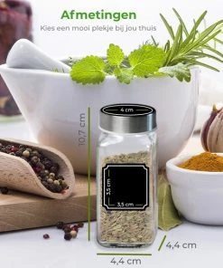 Goedkoop ???? Soothe 12 Glazen Kruidenpotjes Set Met 2 Soorten Strooideksels – Kruidenstrooier 120 Ml – Compleet Pakket Incl Kruidenpotjes Stickers, Krijtstift En Accessoires ⌛ -Yoshiko Shop 550x550 1098