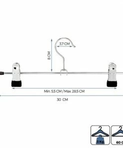 Promo ✨ LifeGoods 20x Broekhangers Met Verstelbare Antislip Knijpers - Stevige Kleding Hanger Met Klemmen - Kleerhanger Voor Dames/Heren/Kind/Baby - Broek En Rok Houder - Metaal ✔️ -Yoshiko Shop 550x550 1131