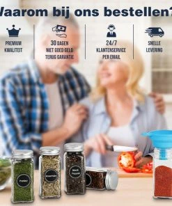 Begroting ❤️ KitchenConvenience - 25 Glazen Kruidenpotjes Met Strooideksel - Kruidenstrooier - Glazen Potjes Met Deksel - Complete Set Met Stickers En Trechter En Borsteltje - Vierkante Glazen Strooier - Inclusief GRATIS PDF Boekje Met Kruiden ✔️ 13 Begroting ❤️ KitchenConvenience - 25 Glazen Kruidenpotjes Met Strooideksel - Kruidenstrooier - Glazen Potjes Met Deksel - Complete Set Met Stickers En Trechter En Borsteltje - Vierkante Glazen Strooier - Inclusief GRATIS PDF Boekje Met Kruiden ✔️ -Yoshiko Shop 550x550 1147
