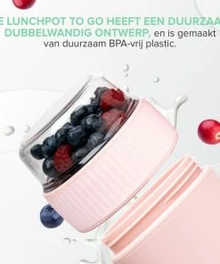 Beste deal ???? Coninx Yoghurtbeker To Go - Muesli Beker To Go - Lunchbeker - Mueslibeker 640ml (450ml+190ml) - Roze ⌛ -Yoshiko Shop 550x550 1156