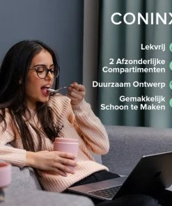 Beste deal ???? Coninx Yoghurtbeker To Go - Muesli Beker To Go - Lunchbeker - Mueslibeker 640ml (450ml+190ml) - Roze ⌛ -Yoshiko Shop 550x550 1160