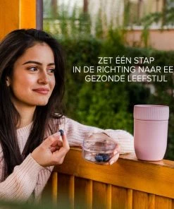Beste deal ???? Coninx Yoghurtbeker To Go - Muesli Beker To Go - Lunchbeker - Mueslibeker 640ml (450ml+190ml) - Roze ⌛ -Yoshiko Shop 550x550 1164