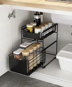 Uitgang ✨ AlShiha® Organizer - Large(zwart) - Ladekast - Kast Organizer - Gootsteenkast Organizer - Aanrecht Organiser - Opbergrek - Keukenkast Organizer - Keuken Organizer - Gootsteen Organizer - Ladesysteem - Ladeblok - Keukenrek ❤️ -Yoshiko Shop 550x550 1168