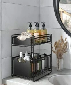 Uitgang ✨ AlShiha® Organizer - Large(zwart) - Ladekast - Kast Organizer - Gootsteenkast Organizer - Aanrecht Organiser - Opbergrek - Keukenkast Organizer - Keuken Organizer - Gootsteen Organizer - Ladesysteem - Ladeblok - Keukenrek ❤️ -Yoshiko Shop 550x550 1170