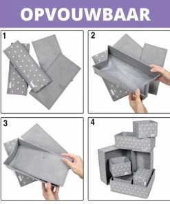 Promo ???? Housum Opbergbakjes - Vouwbare Opbergmandjes Voor Badkamer, Keuken Of Voor In De Kast - Grijs - Set Van 8 Opberg Bakjes / Mandjes ???? -Yoshiko Shop 550x550 1210