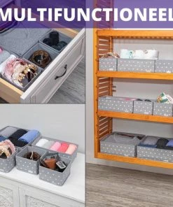 Promo ???? Housum Opbergbakjes - Vouwbare Opbergmandjes Voor Badkamer, Keuken Of Voor In De Kast - Grijs - Set Van 8 Opberg Bakjes / Mandjes ???? -Yoshiko Shop 550x550 1214