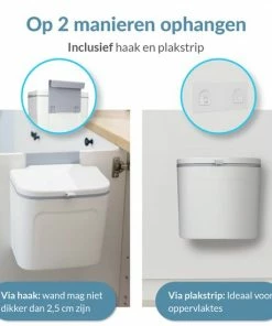 Top 10 ???? Mr. Green Mind 7L Prullenbak – Hangen Of Staan – Aanrecht Afvalbakje – GFT Afvalbakje – Wit - Goed Sluitende Deksel - Geen Geur En Fruitvliegen - Afvalscheiding ???? -Yoshiko Shop 550x550 1229