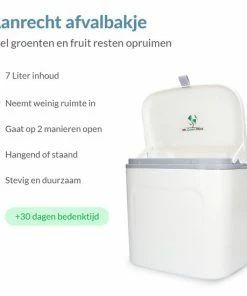 Top 10 ???? Mr. Green Mind 7L Prullenbak – Hangen Of Staan – Aanrecht Afvalbakje – GFT Afvalbakje – Wit - Goed Sluitende Deksel - Geen Geur En Fruitvliegen - Afvalscheiding ???? -Yoshiko Shop 550x550 1230
