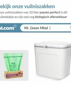 Top 10 ???? Mr. Green Mind 7L Prullenbak – Hangen Of Staan – Aanrecht Afvalbakje – GFT Afvalbakje – Wit - Goed Sluitende Deksel - Geen Geur En Fruitvliegen - Afvalscheiding ???? -Yoshiko Shop 550x550 1232