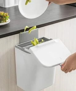Top 10 ???? Mr. Green Mind 7L Prullenbak – Hangen Of Staan – Aanrecht Afvalbakje – GFT Afvalbakje – Wit - Goed Sluitende Deksel - Geen Geur En Fruitvliegen - Afvalscheiding ???? -Yoshiko Shop 550x550 1237
