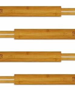 Hete verkoop ???? KitchenBrothers Ladeverdeler - Lade Organizer - Uitschuifbaar - Verstelbaar - 4 Stuks - Bamboe ????