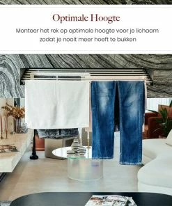 Aanbiedingen ???? Homestic© Inklapbaar Droogrek - 6m Drooglengte - Universeel Wasrek Voor In De Badkamer/Tuin/Slaapkamer/Balkon - Aluminium - Antraciet ✔️ -Yoshiko Shop 550x550 128