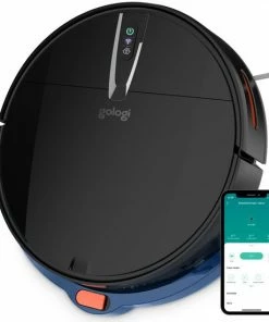Nieuw ???? Gologi Robotstofzuiger Met Dweilfunctie - Automatisch - Met Laadstation - Draadloze Robot Stofzuiger - 45DB - Zwart ????