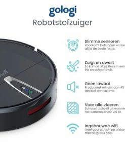 Nieuw ???? Gologi Robotstofzuiger Met Dweilfunctie - Automatisch - Met Laadstation - Draadloze Robot Stofzuiger - 45DB - Zwart ???? -Yoshiko Shop 550x550 1291