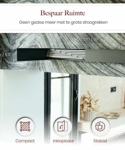 Aanbiedingen ???? Homestic© Inklapbaar Droogrek - 6m Drooglengte - Universeel Wasrek Voor In De Badkamer/Tuin/Slaapkamer/Balkon - Aluminium - Antraciet ✔️ -Yoshiko Shop 550x550 130