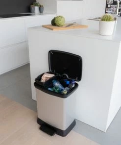 Promo ???? Curver Decobin Duo Prullenbak Afvalscheider - 10L + 18L - Metallic ⌛ -Yoshiko Shop 550x550 1335