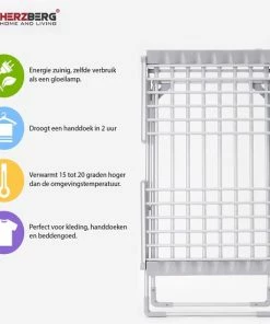 Beste deal ???? Herzberg: Elektrisch Droogrek Groot - Verwarmd Wasrek - Opvouwbaar - Snel Droog Wasrek ????