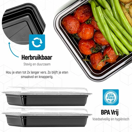 Gloednieuw ???? Meal Prep Bakjes - 10 Stuks - 1 Compartiment - Lunchbox - Diepvriesbakjes - Vershoudbakjes - Plastic Bakjes Met Deksel - Magnetron Bakjes Met Deksel - Meal Prep - Vershouddoos - 1L - BPA Vrij - Fitcrafters ???? 11 Gloednieuw ???? Meal Prep Bakjes - 10 Stuks - 1 Compartiment - Lunchbox - Diepvriesbakjes - Vershoudbakjes - Plastic Bakjes Met Deksel - Magnetron Bakjes Met Deksel - Meal Prep - Vershouddoos - 1L - BPA Vrij - Fitcrafters ???? - Afbeelding 9