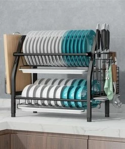 Beste Pirce ???? Merkloos Afdruiprek - Afdruiprek Met Lekbak - Afwas - Metaal - Zwart - RVS Afwasrek ???? -Yoshiko Shop 550x550 285