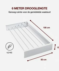 Coupon ???? Homestic© Inklapbaar Droogrek - 6m Drooglengte - Universeel Wasrek Voor In De Badkamer/Tuin/Slaapkamer/Balkon - Aluminium - Wit ???? -Yoshiko Shop 550x550 320