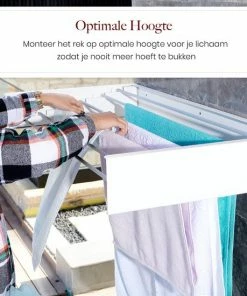 Coupon ???? Homestic© Inklapbaar Droogrek - 6m Drooglengte - Universeel Wasrek Voor In De Badkamer/Tuin/Slaapkamer/Balkon - Aluminium - Wit ???? -Yoshiko Shop 550x550 322