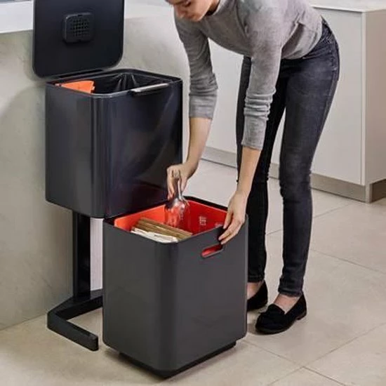 Gloednieuw ???? Joseph Joseph Intelligent Waste Totem - 60 Liter Inhoud - Met 3 Vakken - Grafiet ???? 22 Gloednieuw ???? Joseph Joseph Intelligent Waste Totem - 60 Liter Inhoud - Met 3 Vakken - Grafiet ???? - Afbeelding 20