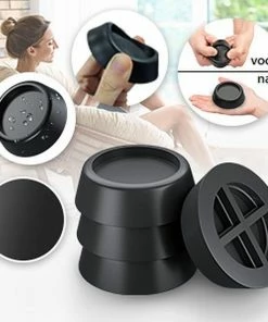 Nieuw ???? EasyGoods® Trillingsdempers Wasmachine & Droger – Set Van 4 Stuks – Zwart - Wasmachine Geluidsdempers / Vibratiedempers – Pads / Voetjes – Antislip Rubber - Extra Dik ???? -Yoshiko Shop 550x550 396