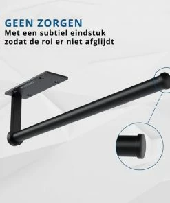 Uitgang ❤️ Westerhof Premium Keukenrolhouder Zwart Hangend En Zelfklevend - Rollenhouder - 3M Plakstrip En Schroevenset ???? -Yoshiko Shop 550x550 443