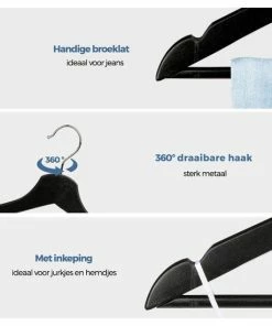 Goedkoop ⌛ LifeGoods Kledinghangers - 20 Stuks - Broeklat - Hout - Zwart ???? -Yoshiko Shop 550x550 45