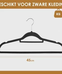 Beste deal ⭐ Acaza 20 Anti Slip Kledinghangers - Draaibare Metalen Haak - Plooibaar - Zwart ???? -Yoshiko Shop 550x550 481