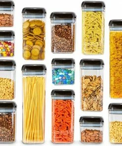 Beste deal ✨ KitchenBrothers Voorraadpotten - Luchtdichte Deksels - 14 Stuks Voorraadbussen - Herschrijfbare Labels - Kunststof ???? -Yoshiko Shop 550x550 495