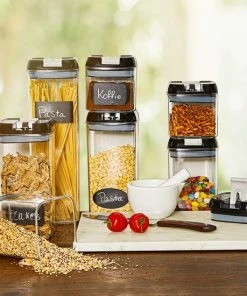 Beste deal ✨ KitchenBrothers Voorraadpotten - Luchtdichte Deksels - 14 Stuks Voorraadbussen - Herschrijfbare Labels - Kunststof ???? -Yoshiko Shop 550x550 496