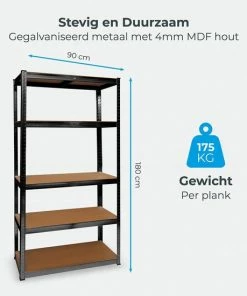 Kopen ???? LifeGoods Stellingkast - Opbergrek - 5 Planken - 875 Kg Draagkracht - 90x40x180 Cm - Metaal/MDF - Zwart ✔️ 12 Kopen ???? LifeGoods Stellingkast - Opbergrek - 5 Planken - 875 Kg Draagkracht - 90x40x180 Cm - Metaal/MDF - Zwart ✔️ -Yoshiko Shop 550x550 499