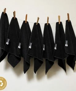 Nieuw ❤️ Kitchen Lab Co.® Microvezeldoekjes Zwart - Dagelijks Doekje Set 7 Stuks - 30x30cm - Gelabeld Met Weekdagen - Vaatdoekjes Microvezel ????