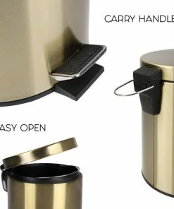 Goedkoop ⭐ Differnz Pedaalemmer Mat Goud – Prullenbak Badkamer – Afvalbakje – 5 Liter ???? -Yoshiko Shop 550x550 540