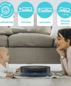 Kopen ???? Looki 3-in-1 Robotstofzuiger Met Dweilfunctie - Automatisch - Met Laadstation - Draadloze Robot Stofzuiger - 45DB - Zwart ???? -Yoshiko Shop 550x550 603