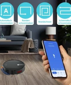 Kopen ???? Looki 3-in-1 Robotstofzuiger Met Dweilfunctie - Automatisch - Met Laadstation - Draadloze Robot Stofzuiger - 45DB - Zwart ???? -Yoshiko Shop 550x550 604